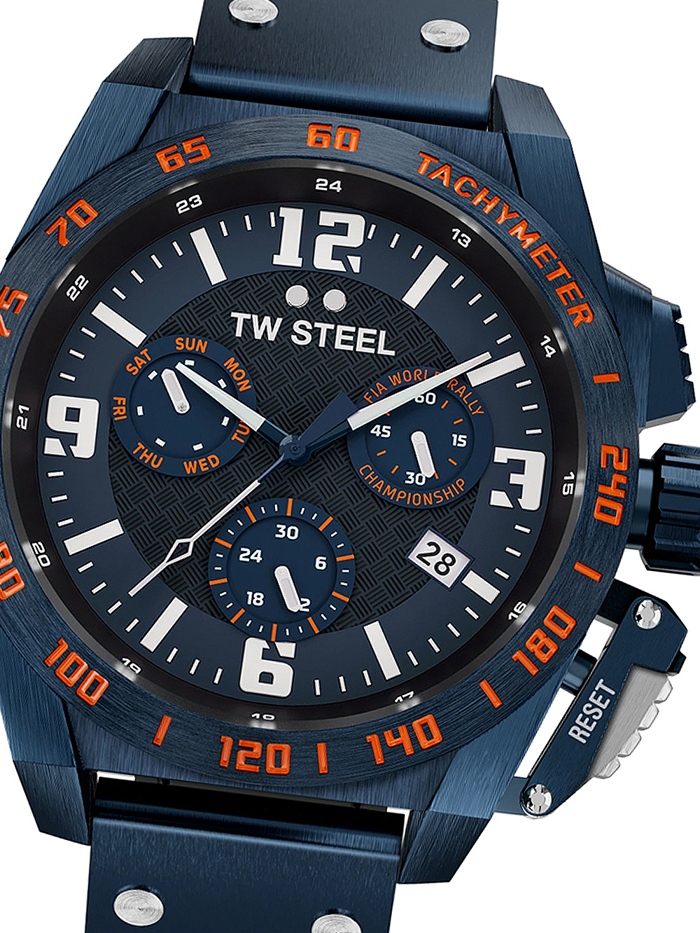 TW-Steel Fia World Rally Limited Edition Roloi Xronogafos Batarias me Ble Dermatino Louraki TW1020